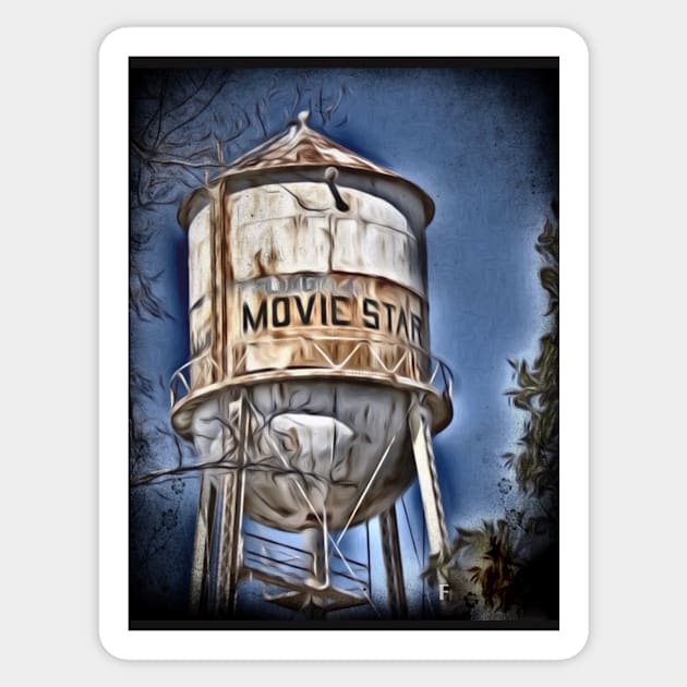 Movie Star Water tower Poplarville Mississippi Sticker by Lesa1